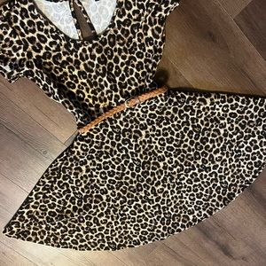 Size M ~ Rue21 Dress Leopard Print Flare hemline
